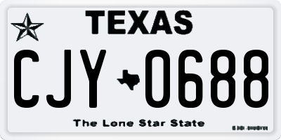 TX license plate CJY0688