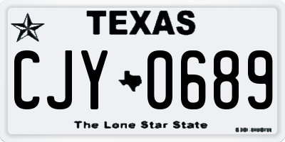 TX license plate CJY0689