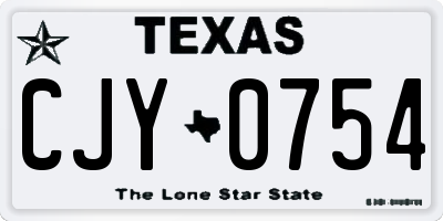 TX license plate CJY0754
