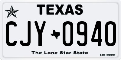 TX license plate CJY0940