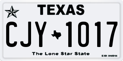 TX license plate CJY1017