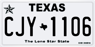 TX license plate CJY1106