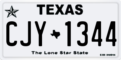TX license plate CJY1344