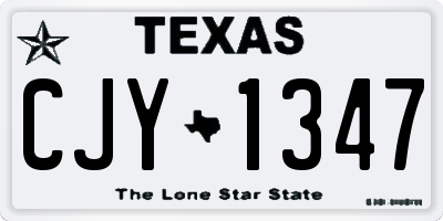 TX license plate CJY1347