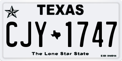 TX license plate CJY1747