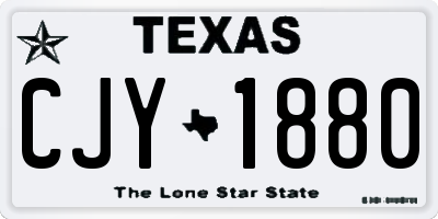 TX license plate CJY1880