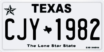 TX license plate CJY1982