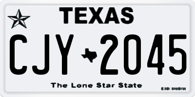 TX license plate CJY2045