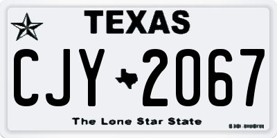 TX license plate CJY2067