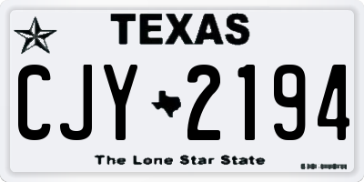 TX license plate CJY2194