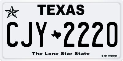 TX license plate CJY2220
