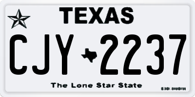 TX license plate CJY2237