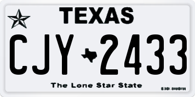 TX license plate CJY2433