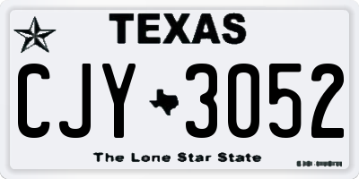 TX license plate CJY3052