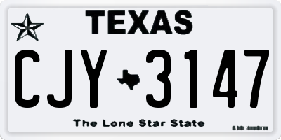 TX license plate CJY3147