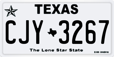 TX license plate CJY3267