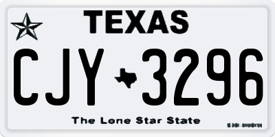 TX license plate CJY3296