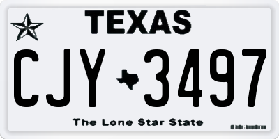 TX license plate CJY3497