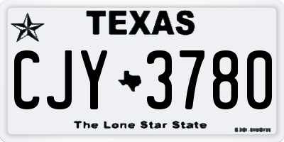 TX license plate CJY3780