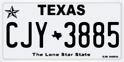 TX license plate CJY3885