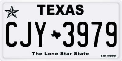TX license plate CJY3979