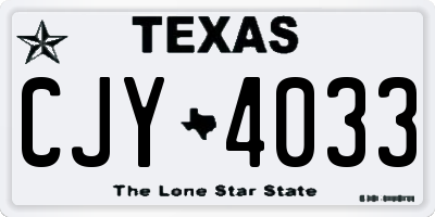 TX license plate CJY4033