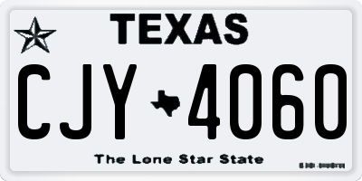 TX license plate CJY4060