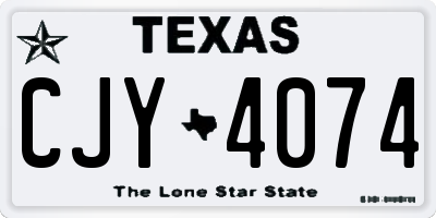TX license plate CJY4074