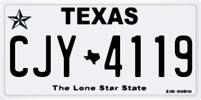 TX license plate CJY4119