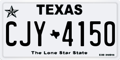 TX license plate CJY4150