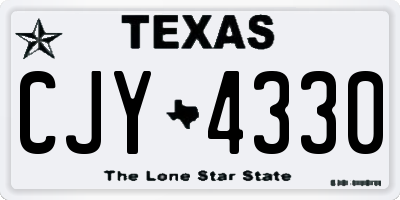 TX license plate CJY4330