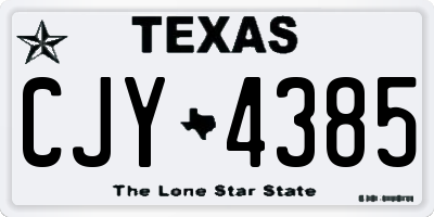 TX license plate CJY4385