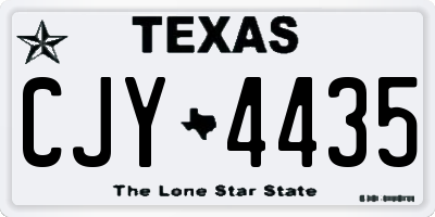 TX license plate CJY4435