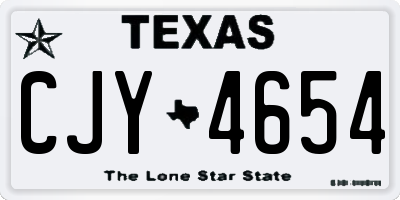 TX license plate CJY4654