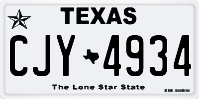 TX license plate CJY4934