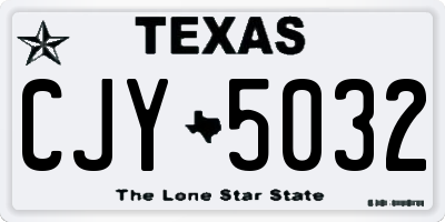 TX license plate CJY5032