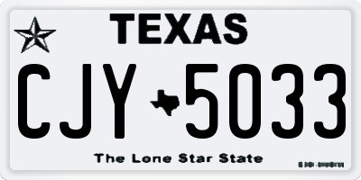 TX license plate CJY5033