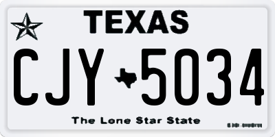 TX license plate CJY5034