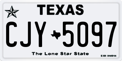 TX license plate CJY5097