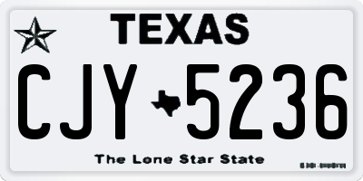 TX license plate CJY5236