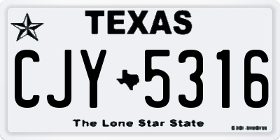 TX license plate CJY5316