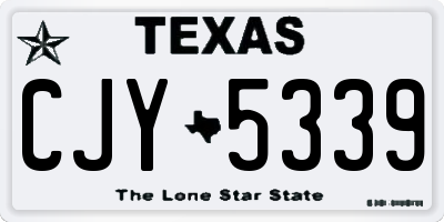 TX license plate CJY5339