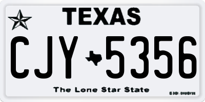 TX license plate CJY5356