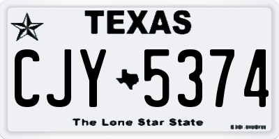 TX license plate CJY5374
