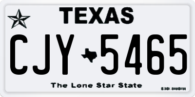 TX license plate CJY5465