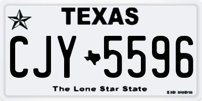TX license plate CJY5596