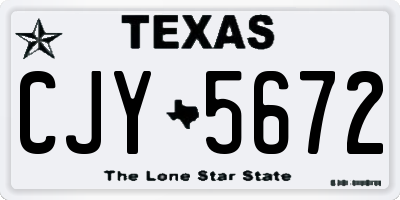 TX license plate CJY5672