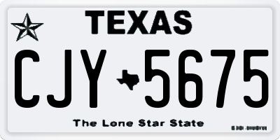 TX license plate CJY5675