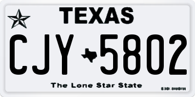 TX license plate CJY5802