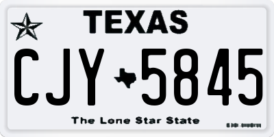 TX license plate CJY5845